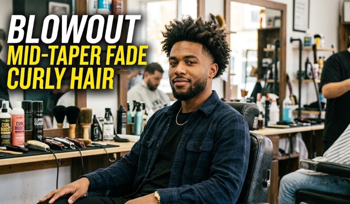 Blowout Mid-Taper Fade Curly Hair
