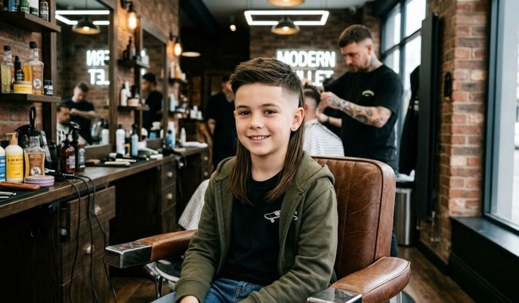 Boys Modern Mullet Straight Hair