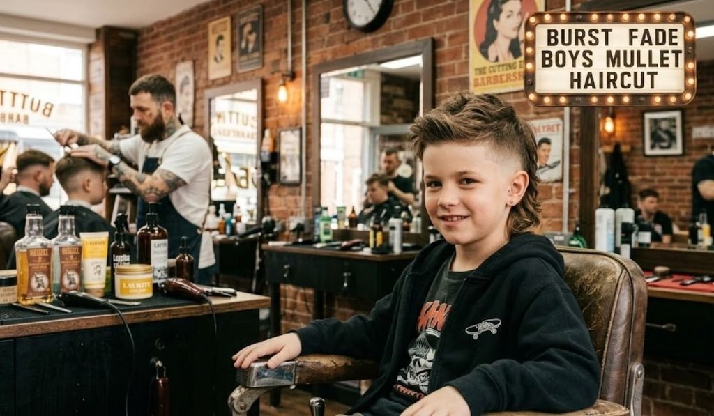 Burst Fade Boys Mullet Haircut