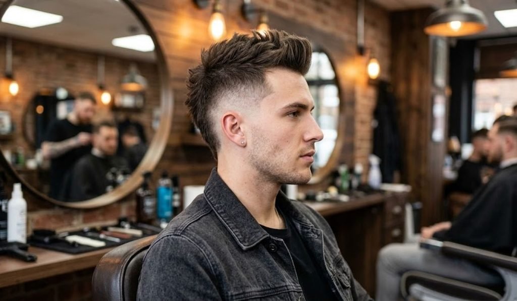 Burst Fade Mohawk for Thin Hair