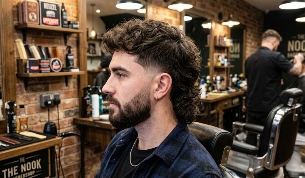 Burst Fade Wavy Mullet