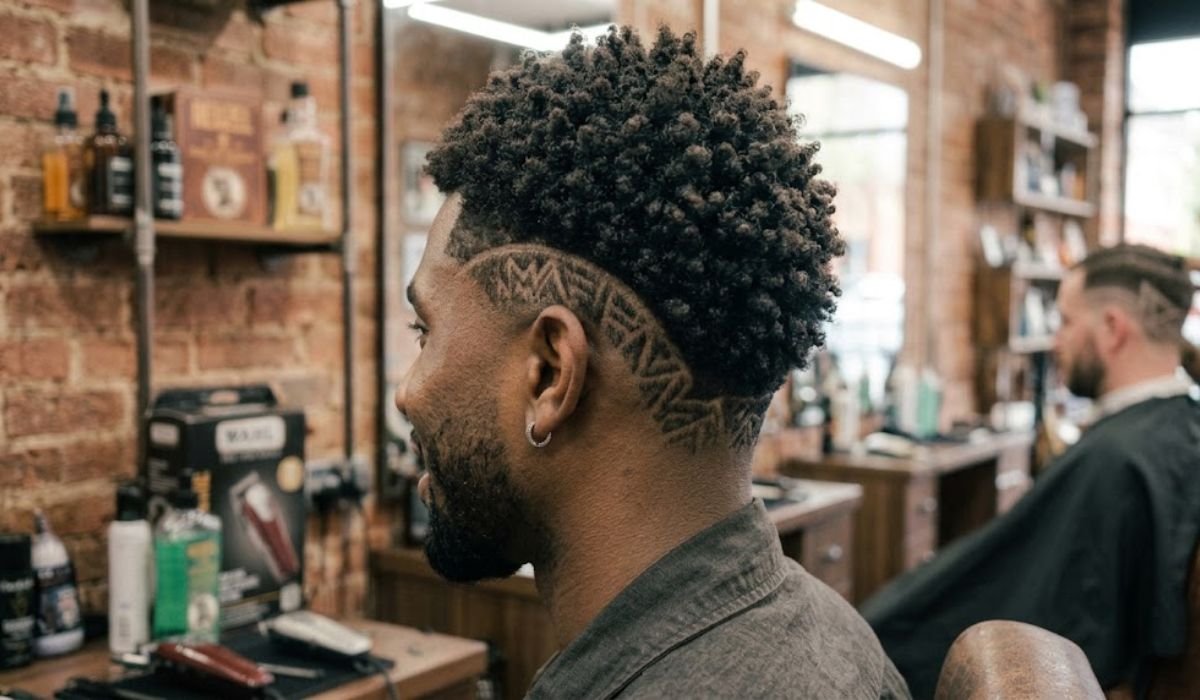 Burst Fade with Short Curly Top