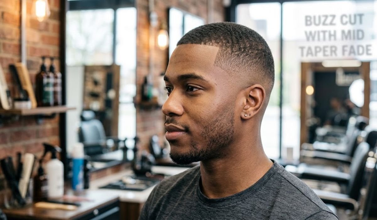 Buzz Cut with Mid Taper Fade
