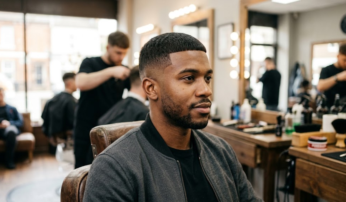 Caesar Cut with Mid Taper Fade