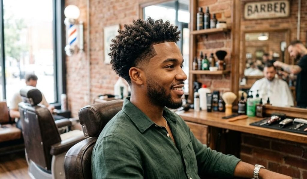Classic Low Taper Fade with Natural Curls