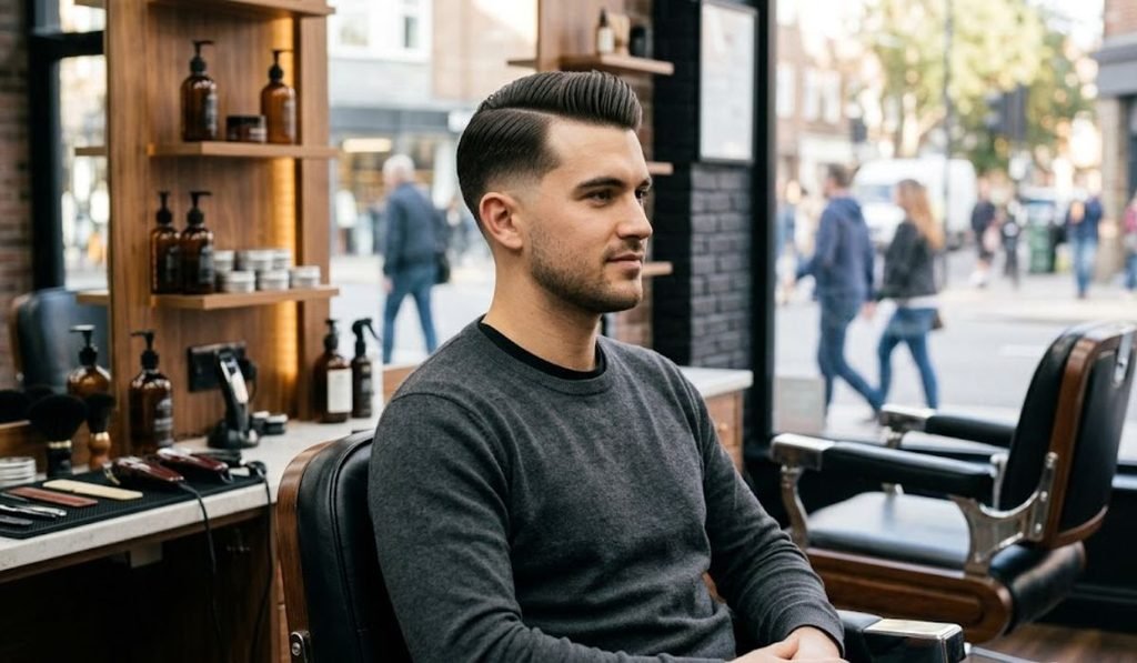 Comb Over with Low Taper Fade