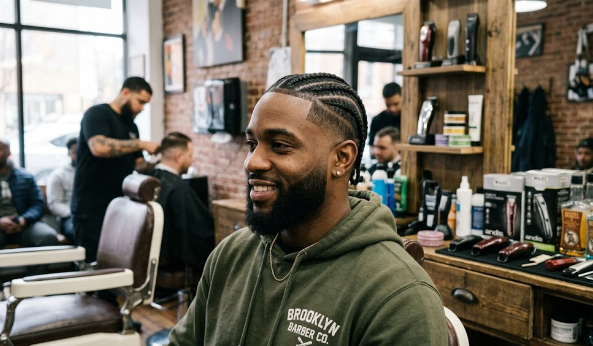 Cornrows with Mid Taper Fade