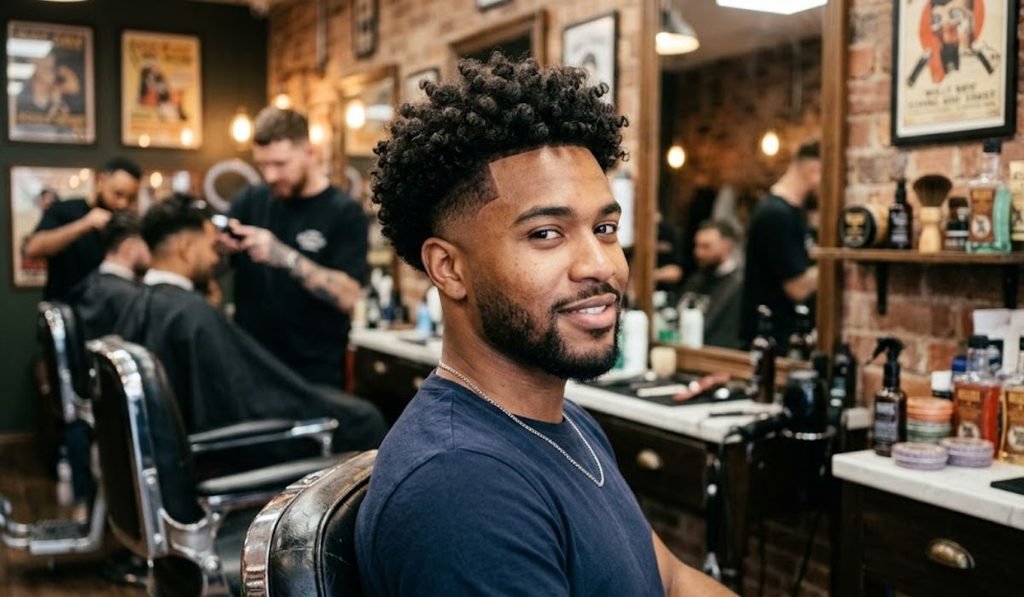Curly Undercut with Low Taper