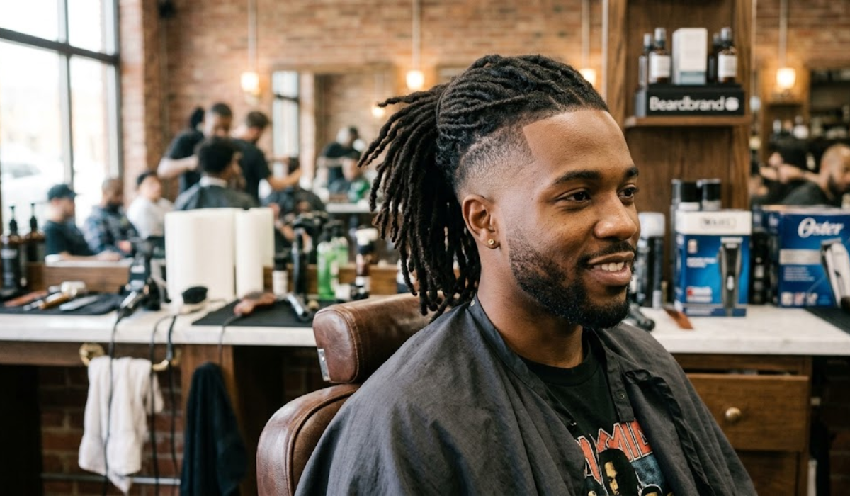 Dreadlocks / Locs with Mid Taper Fade