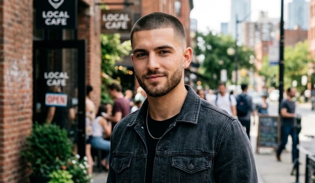 Guard Buzz Cut Straight Hair