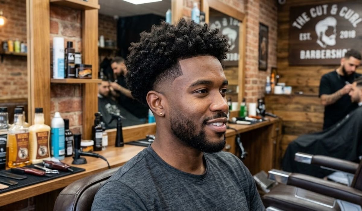 Low Skin Taper Fade with Curly Top