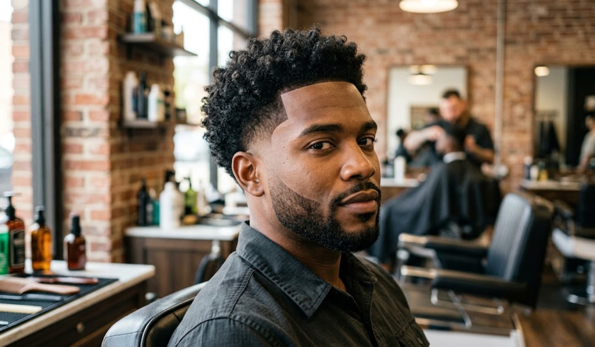 Low Taper Fade with Defined Edge Up