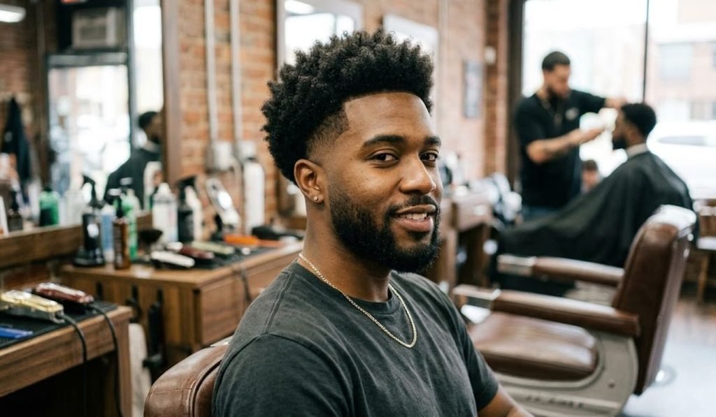 Low Taper Fade with Mini Afro