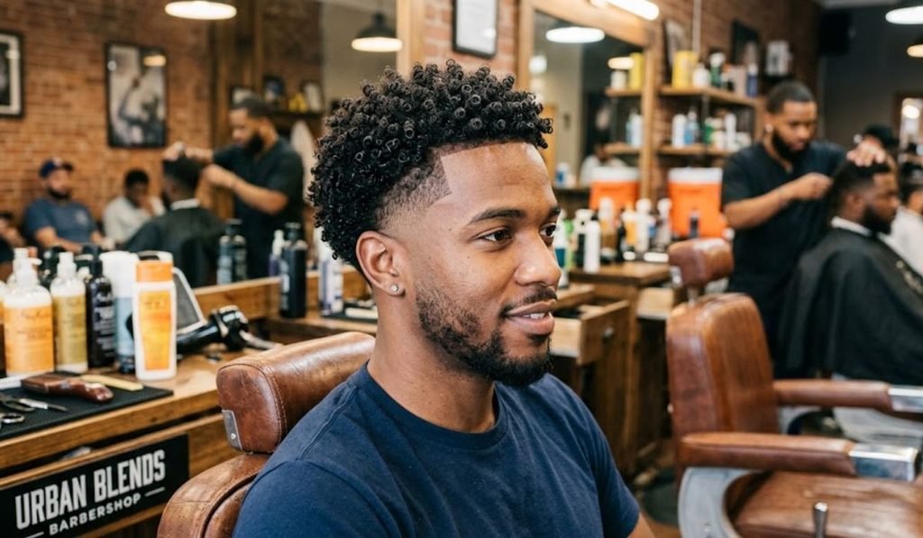 Low Taper Fade with Tight Coils