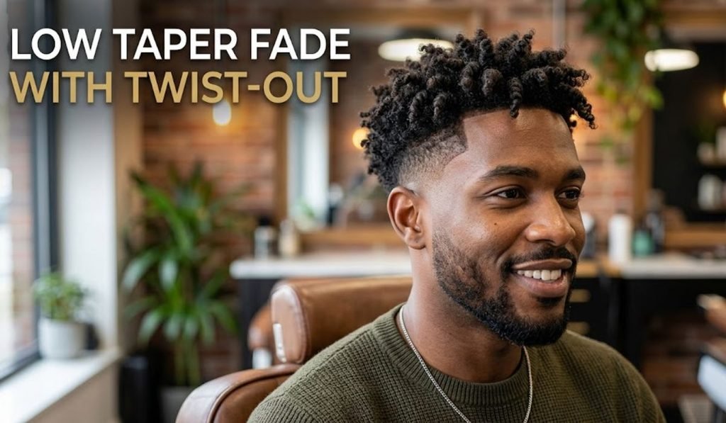 Low Taper Fade with Twist-Out