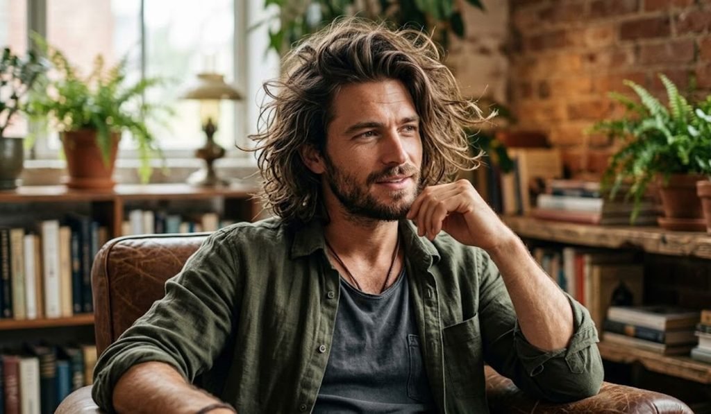 Messy Shoulder-Length Hair