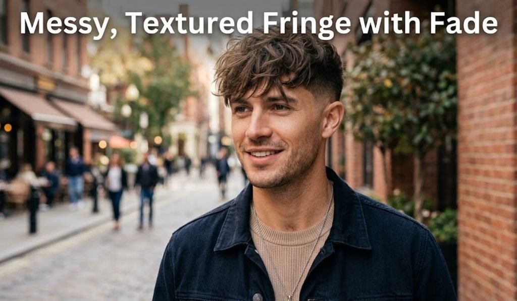 Messy, Textured Fringe with Fade