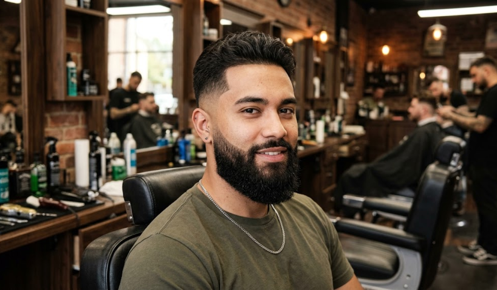 Mid Taper Fade with Full Beard