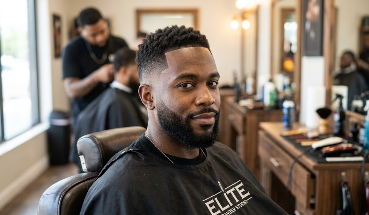 Mid Taper Fade with Full Line-Up and Crisp Edge-Up