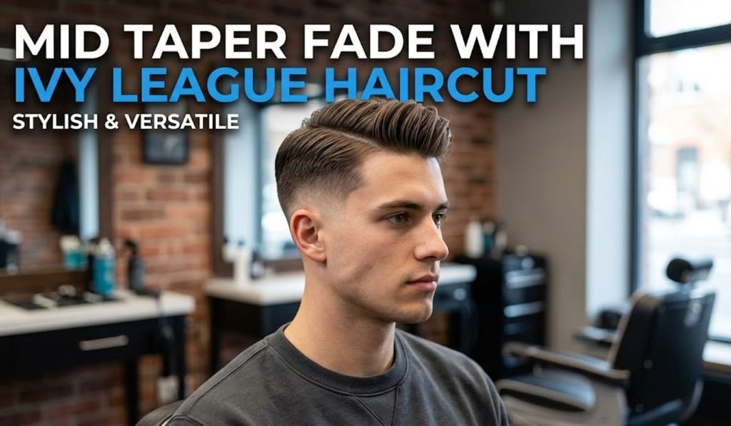 Mid Taper Fade with Ivy League Haircut