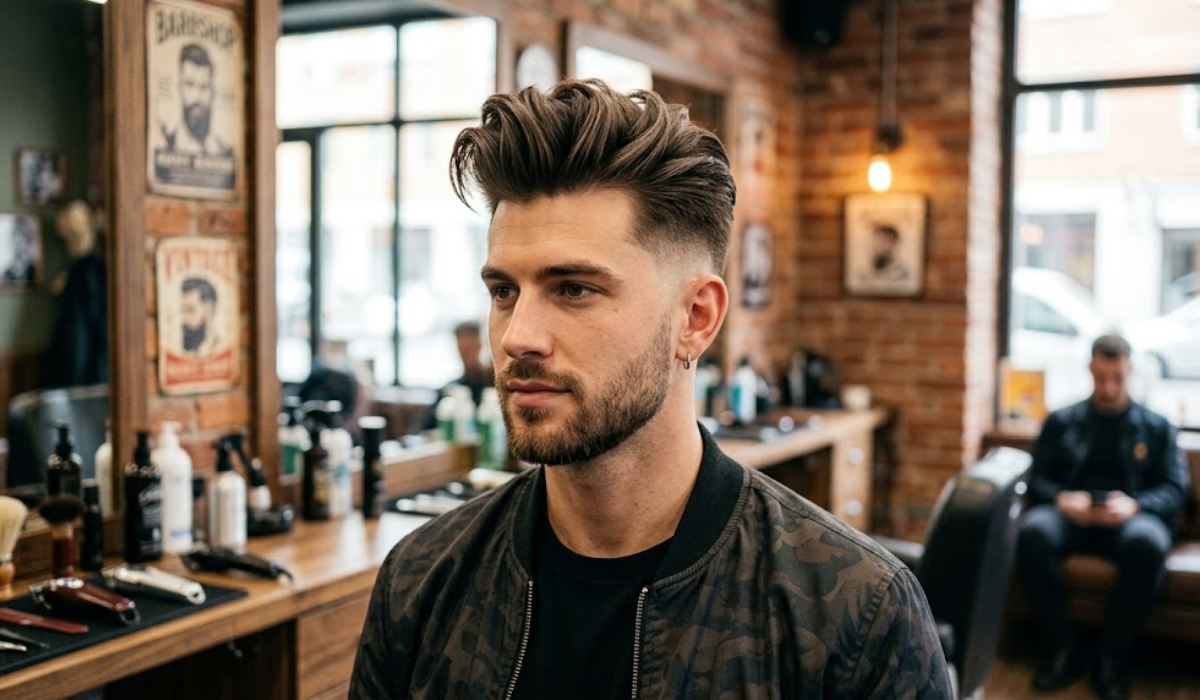 Quiff with Mid Taper Fade