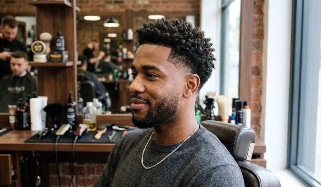 Short Curly Hair Low Taper Fade