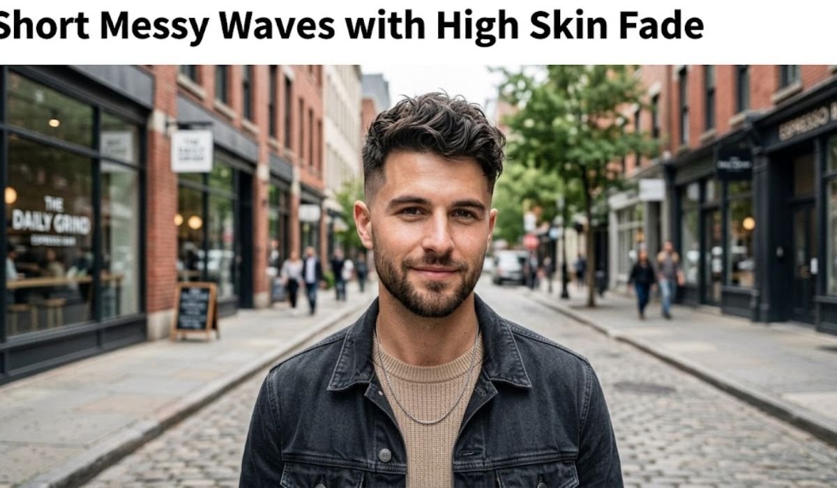 Short Messy Waves with High Skin Fade