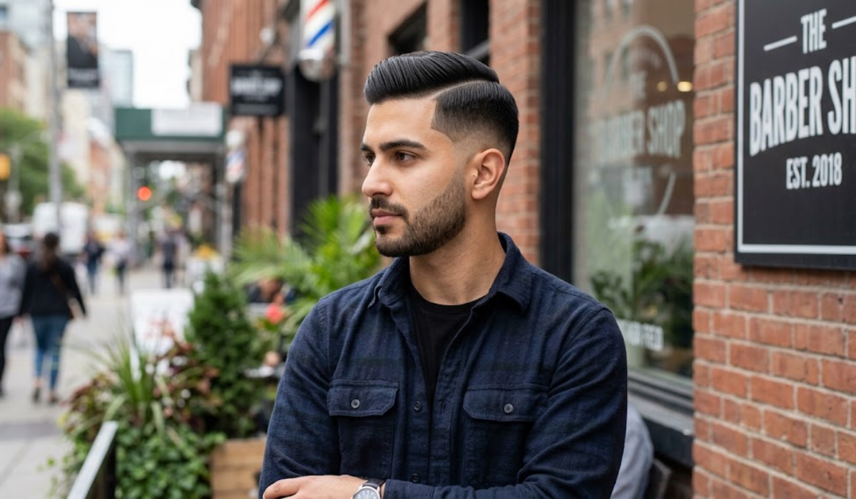 Side Part with Mid Taper Fade