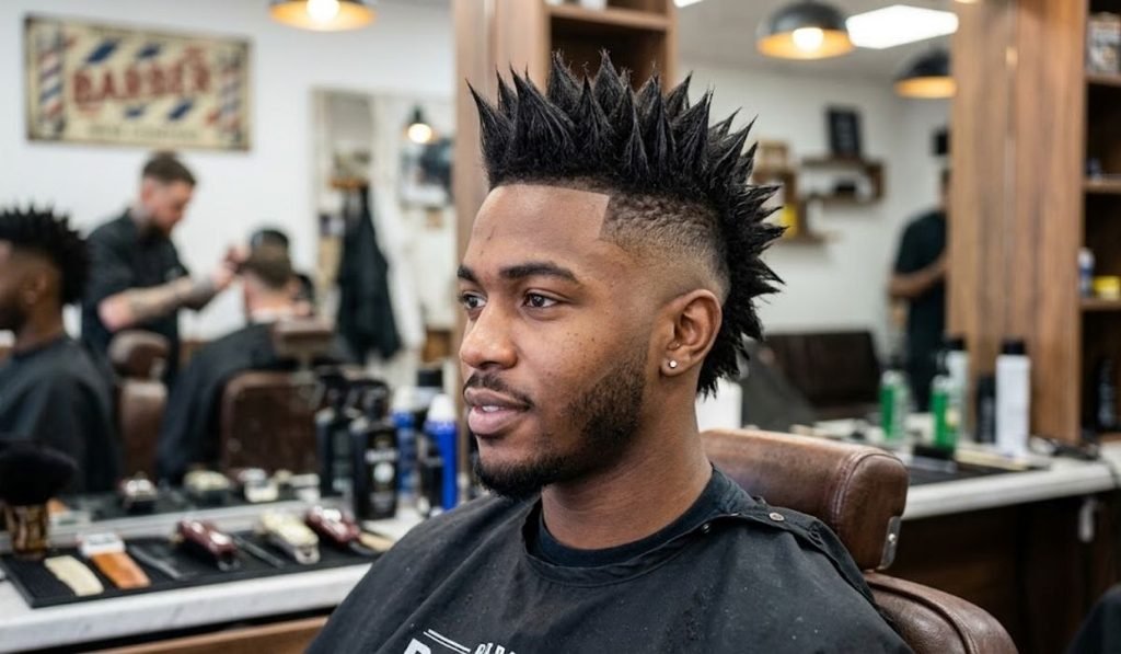 Spiky Burst Fade Mohawk