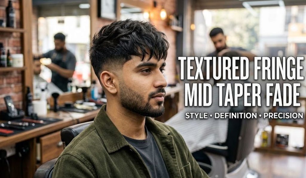Textured Fringe Mid Taper Fade
