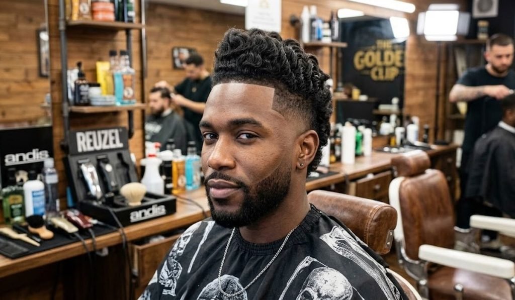 Wavy Burst Fade Mohawk