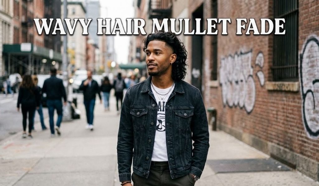 Wavy Hair Mullet Fade