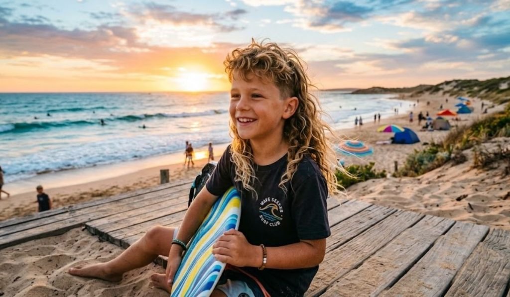 Wavy Surfer Mullet for Boys