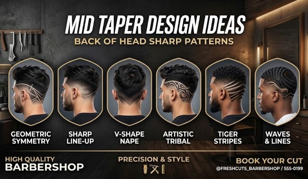 What Are the Best Mid Taper Design Ideas for the Back of the Head?