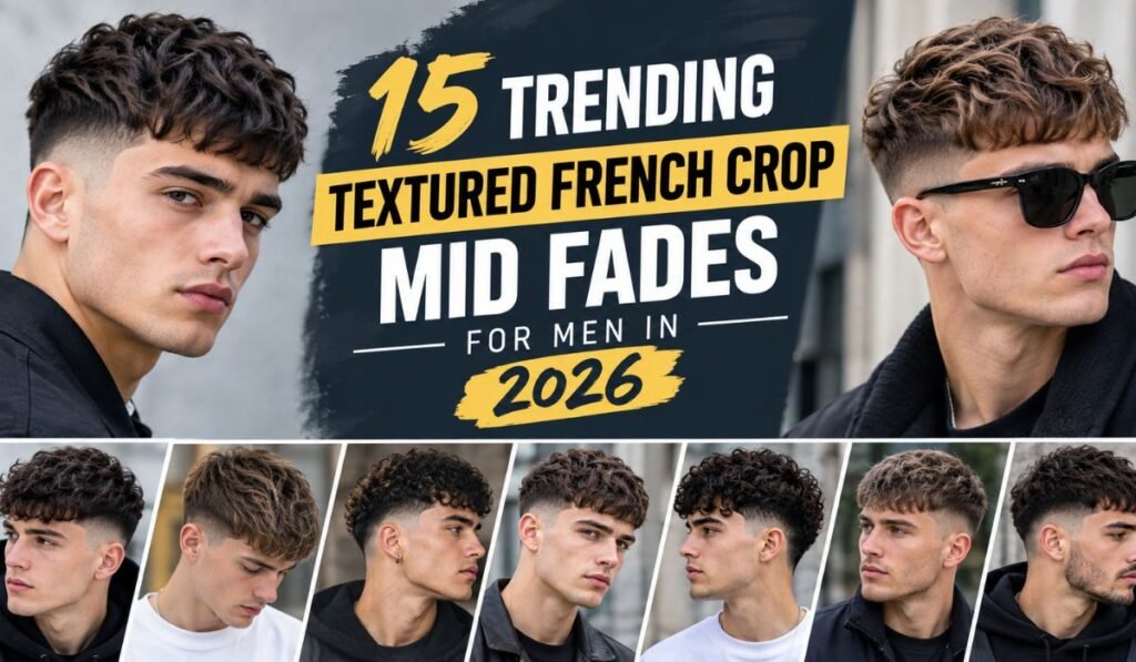 15 Trending Textured French Crop Mid Fades for Men in 2026