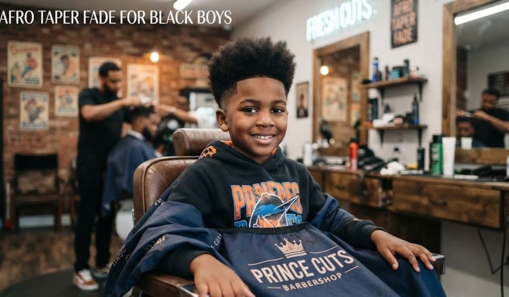 Afro Taper Fade for Black Boys