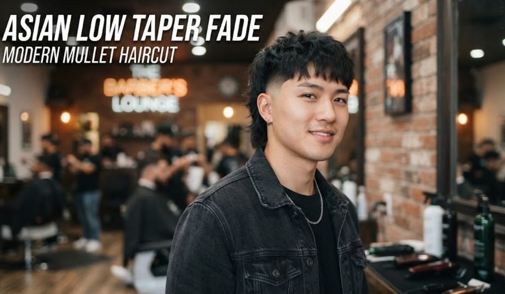 Asian Low Taper Fade Modern Mullet Haircut