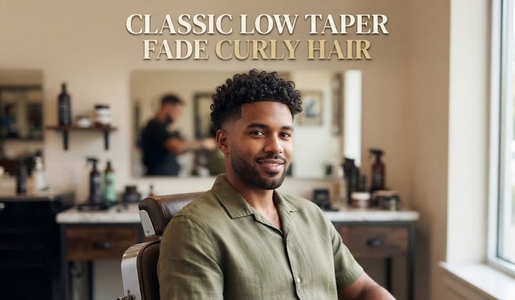Classic Low Taper Fade Curly Hair