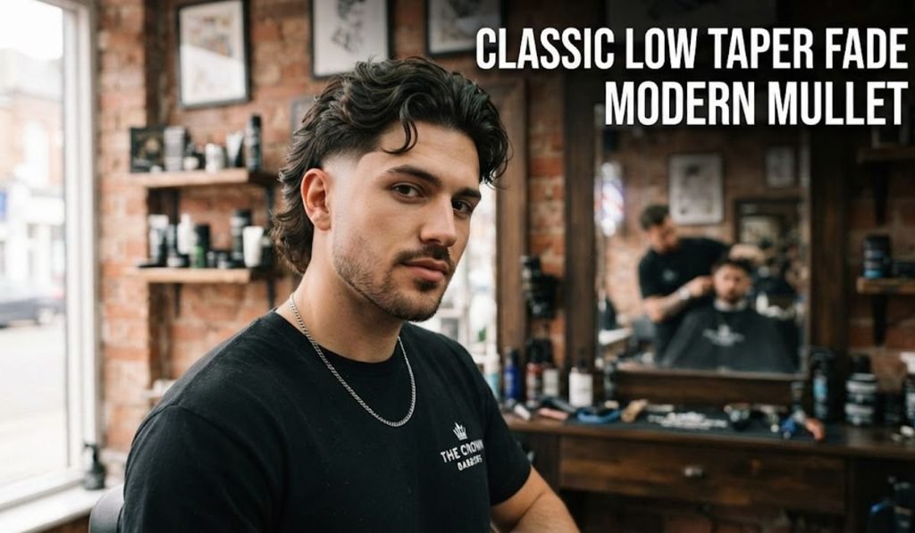Classic Low Taper Fade Modern Mullet