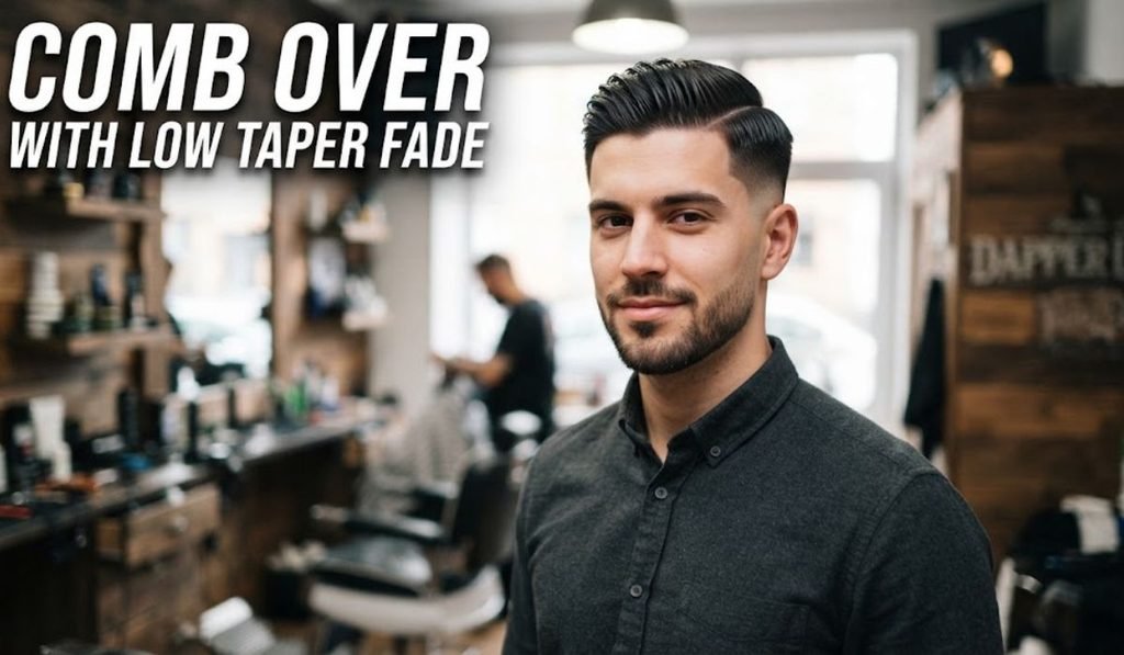 Comb Over with Low Taper Fade