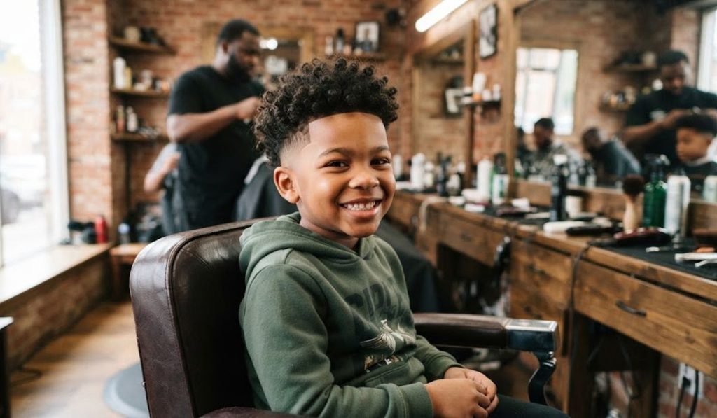 Curly Top Taper Fade for black boy