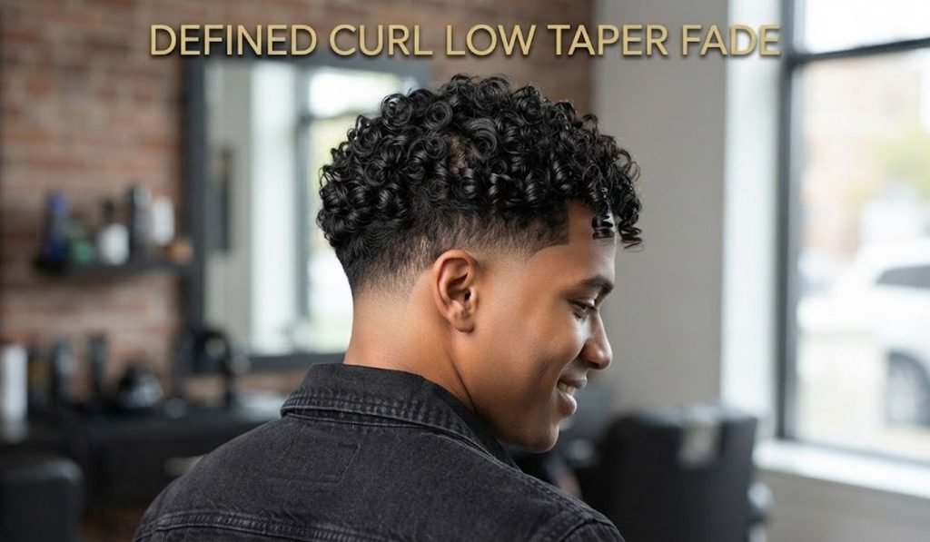 Defined Curl Low Taper Fade