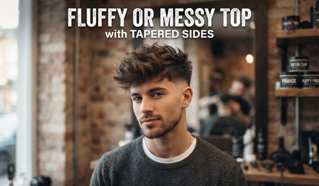 Fluffy or Messy Top with Tapered Sides