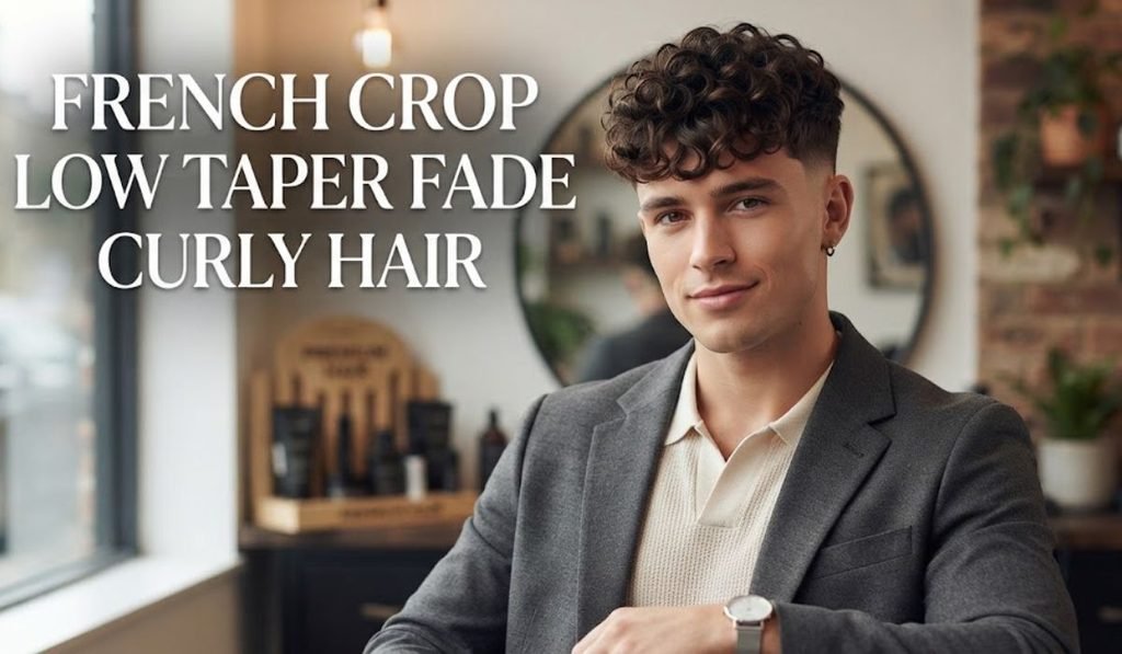 French Crop Low Taper Fade Curly Hair