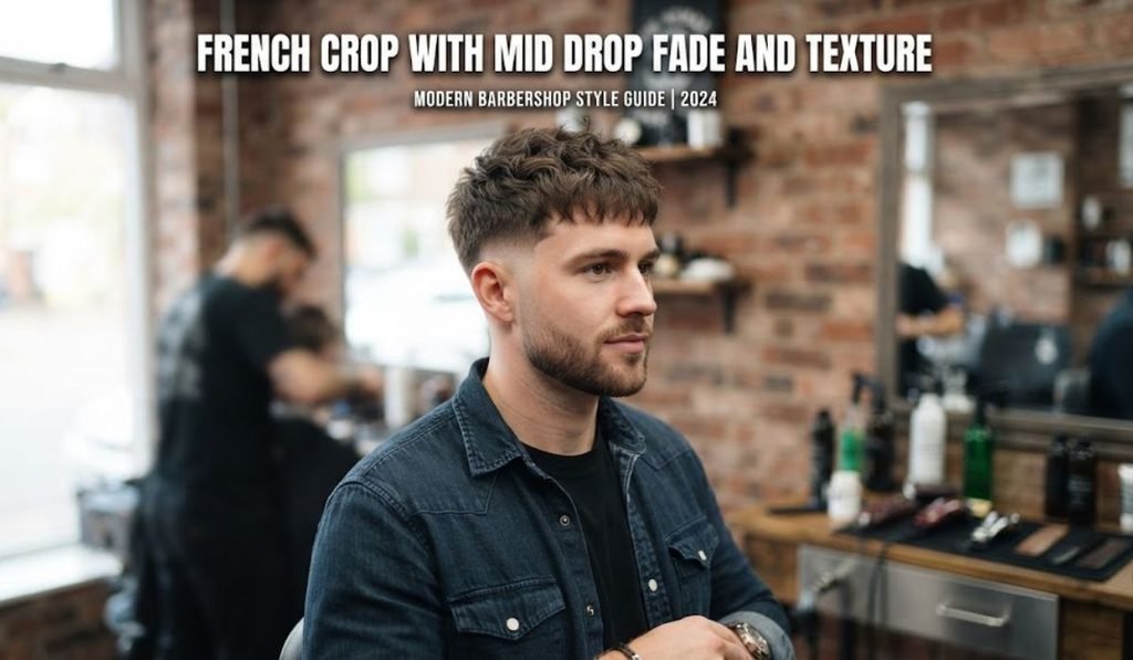 French Crop with Mid Drop Fade and Texture