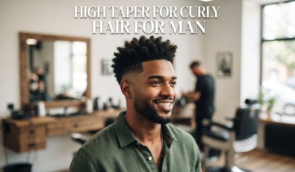 High Taper for Curly Hair for man
