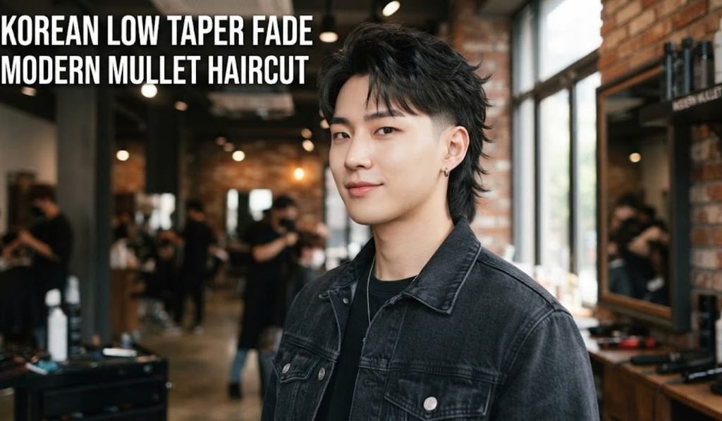 Korean Low Taper Fade Modern Mullet Haircut
