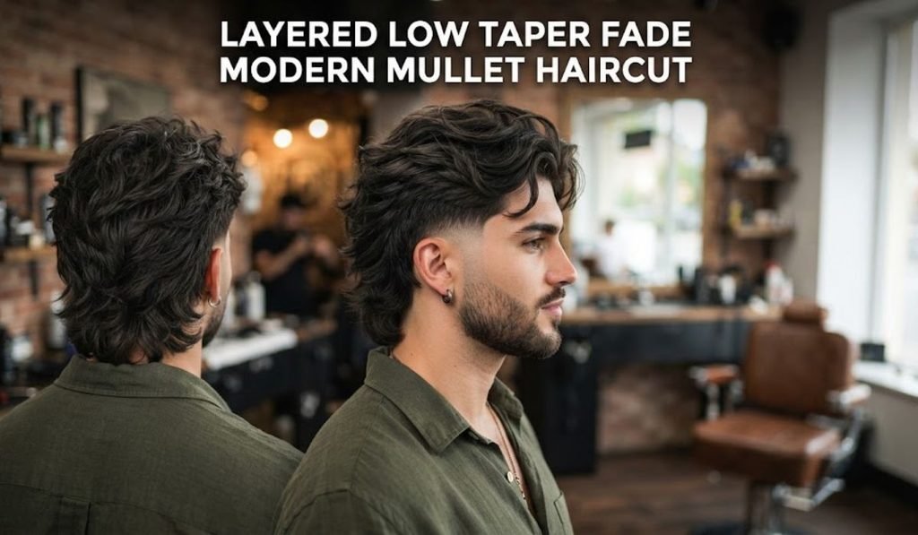Layered Low Taper Fade Modern Mullet Haircut