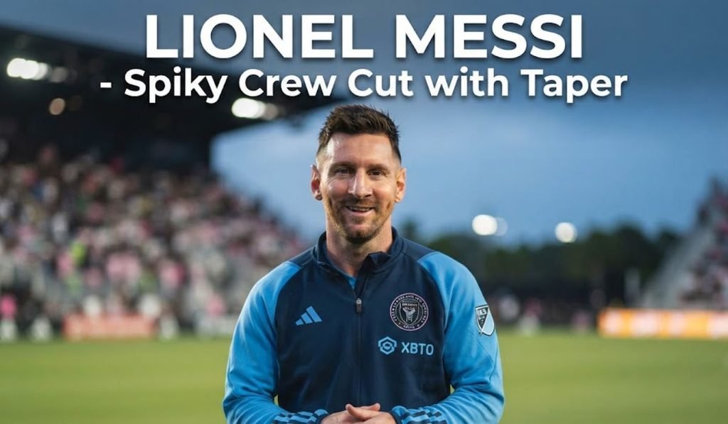 Lionel Messi – Spiky Crew Cut with Taper