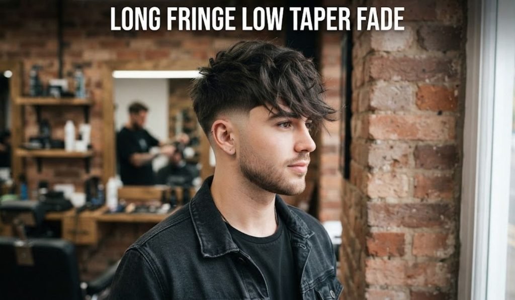 Long Fringe Low Taper Fade